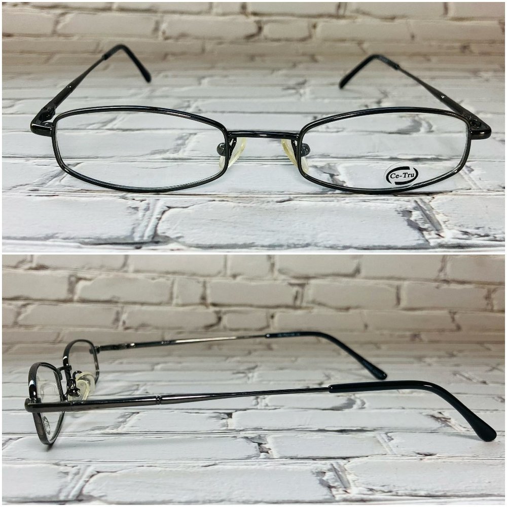 Ce-Tru Kids Rectangular Grey Eyeglasses Glasses Frames NWOT